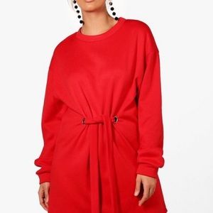 Front Tie Sweat Dress